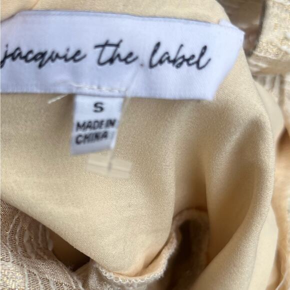 Jacquie The Label Milkmaid Babydoll Gold Metallic Milk Maid Dress Small Regency - Picture 10 of 11